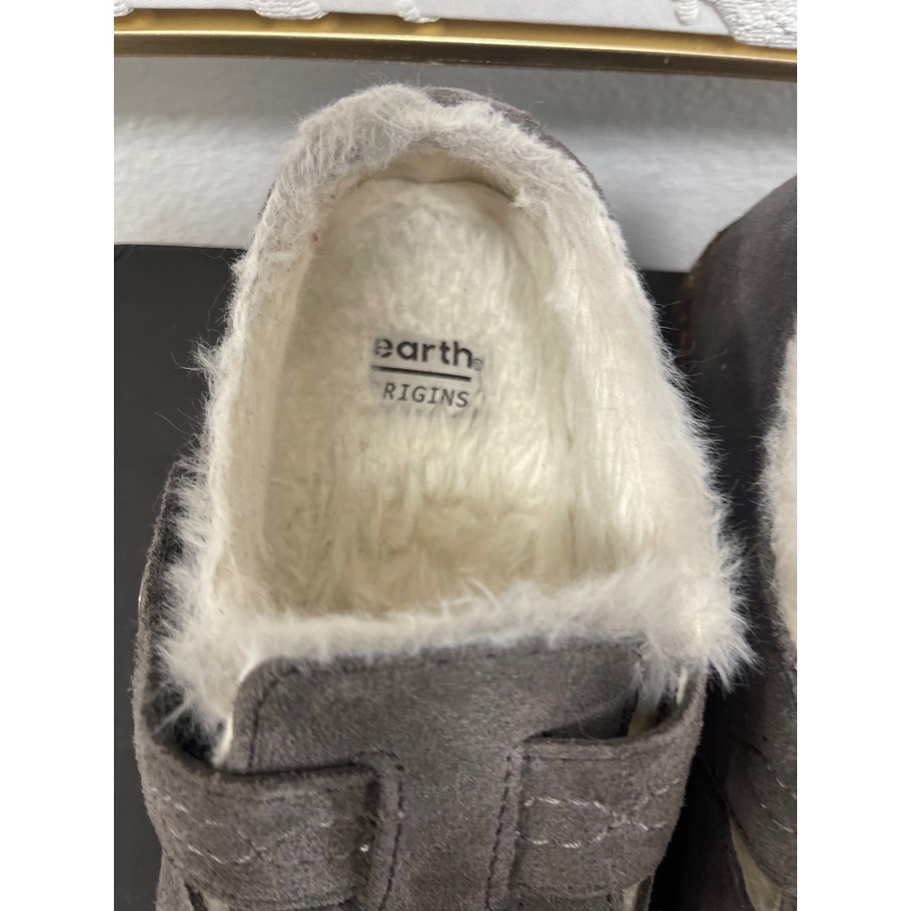 Earth Origins Aurora Jade Grey Suede Faux Fur Lined Cork Slip On Shoes 7 - Picture 11 of 16